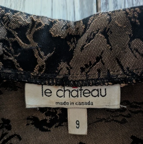 Vintage Cheongsam Qipao Mini Zippered Dress Black Gold Women's Small - Picture 8 of 8